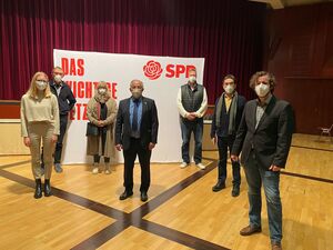Unsere Delegierten mit Josip. Lina und Gina Gaschik, Franz Westhues, Daniel Nüsse, Peter Dossow, André Merkle
