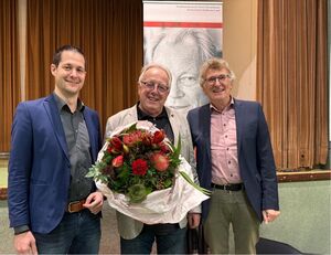 (v. l. n. r.) Kreisvorsitzender Jens Schäfer, Hartmut Kächele, Reinhard Ihle