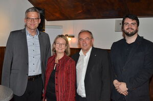 Oberbürgermeister Steffen Hertwig, MdEP Evelyne Gebhardt, MdP Josip Juratovic und Vorsitzender Jens Neser